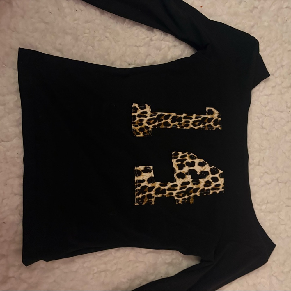 Black Leopard Print Women's Crop Top